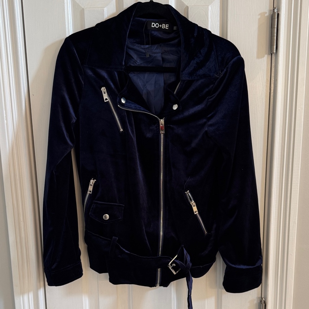NWOT DO + BE Midnight Velvet Moto Jacket